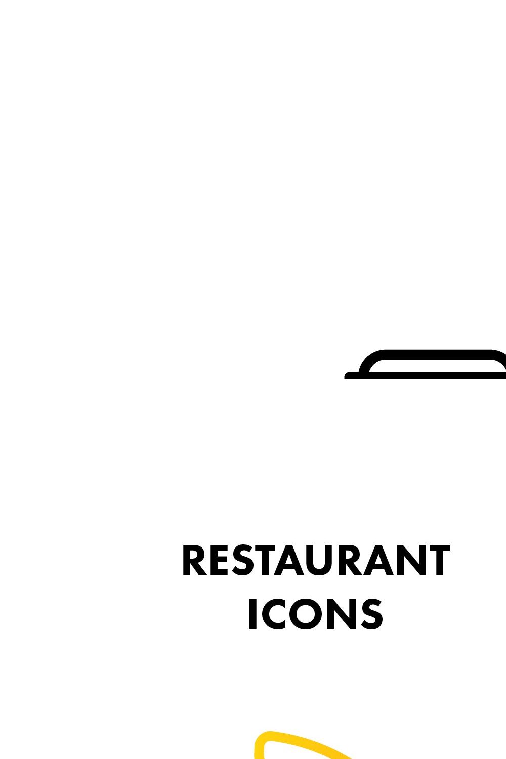 Restaurant Icons pinterest preview image.