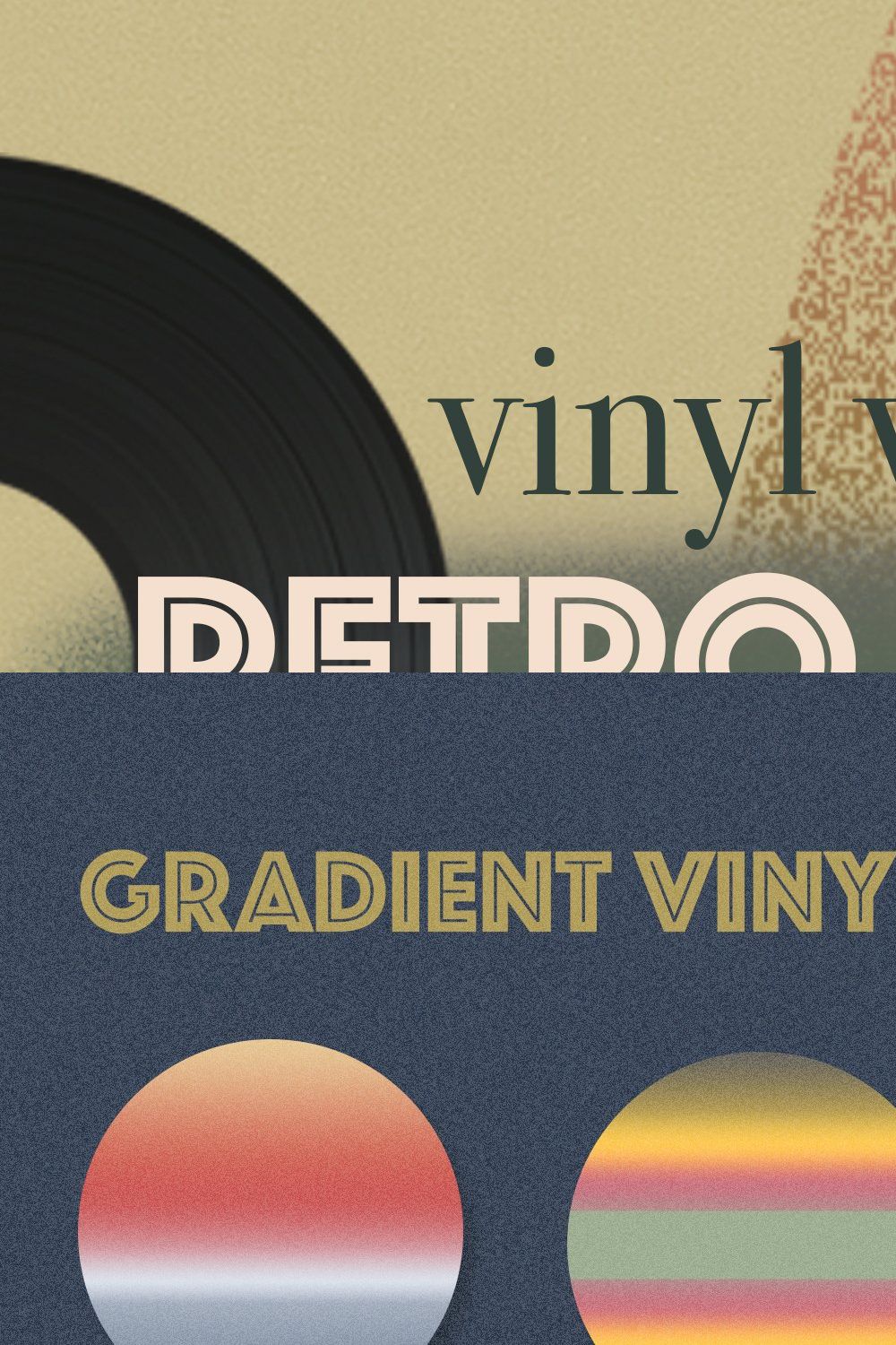 Retro Gradient Free Textures & Brush pinterest preview image.