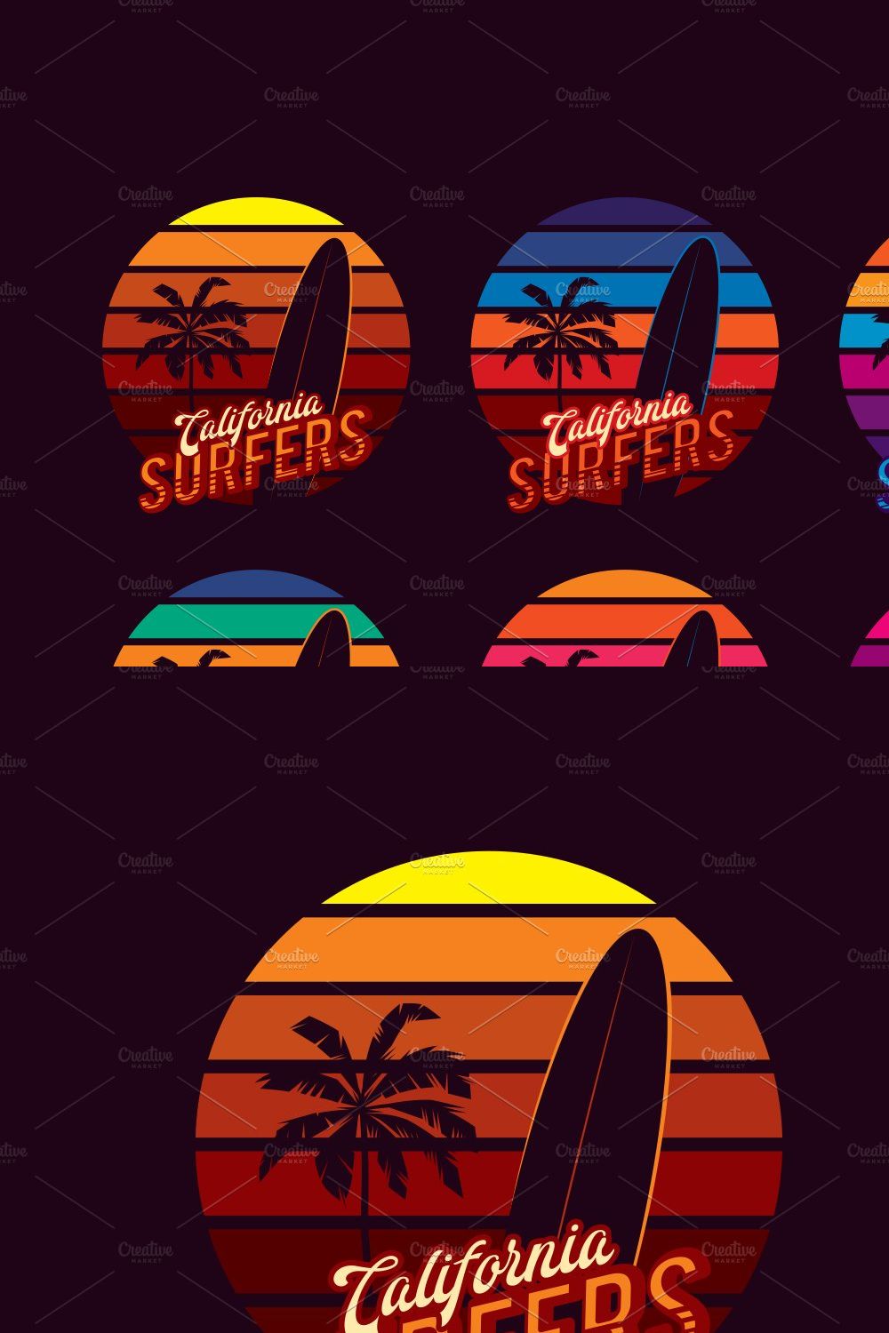 RETRO SUNSET COLLECTION pinterest preview image.