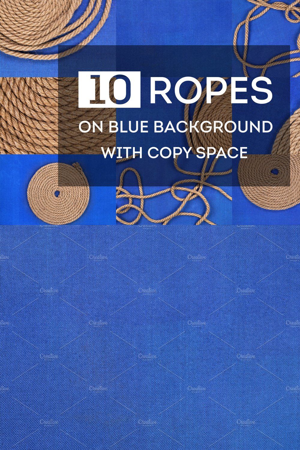 Ropes on blue background pinterest preview image.