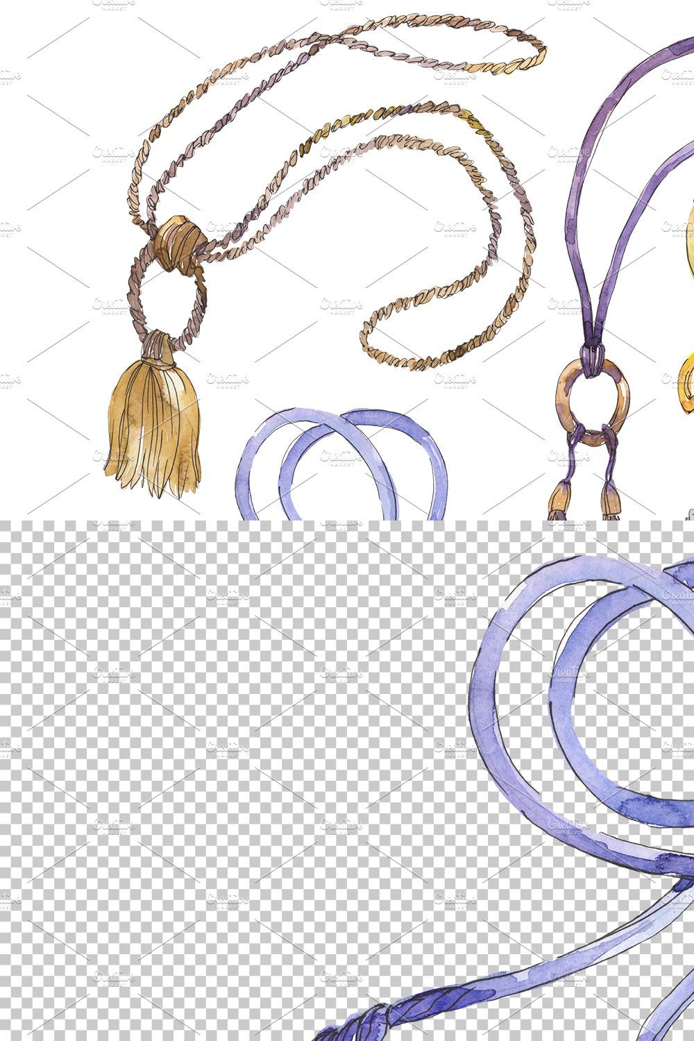 Ropes Watercolor png pinterest preview image.
