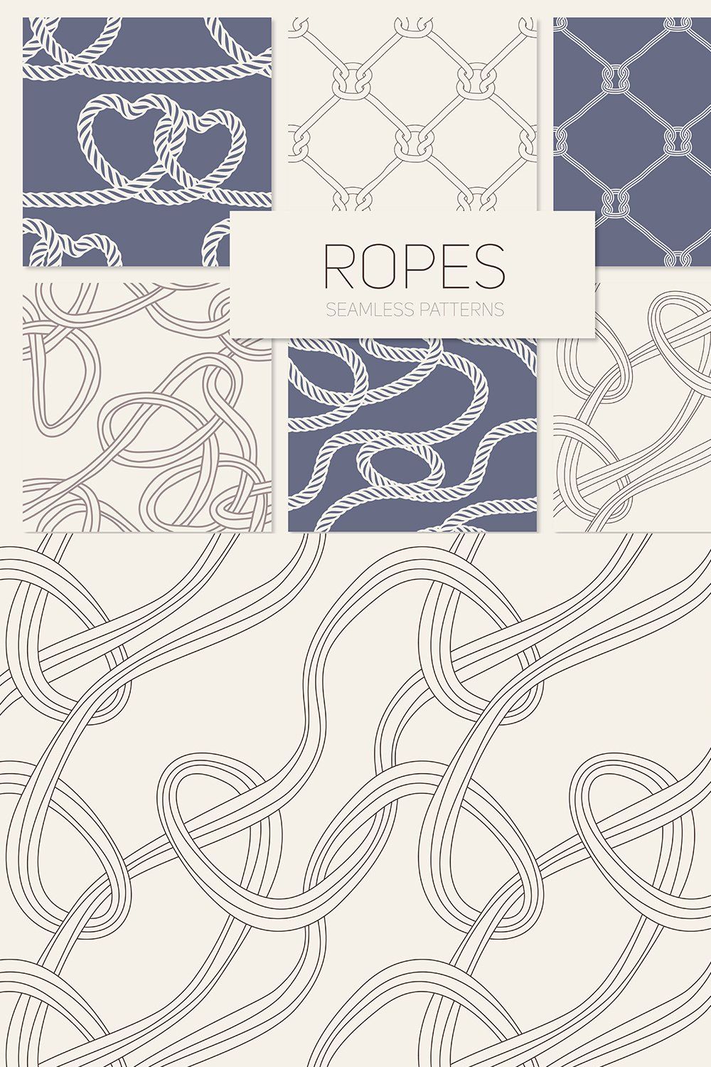 Ropes. Seamless Patterns Set pinterest preview image.