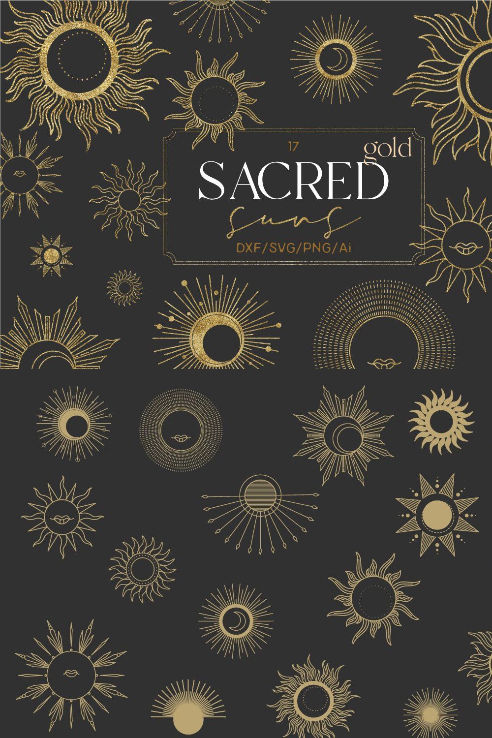 Sacred gold suns pinterest preview image.