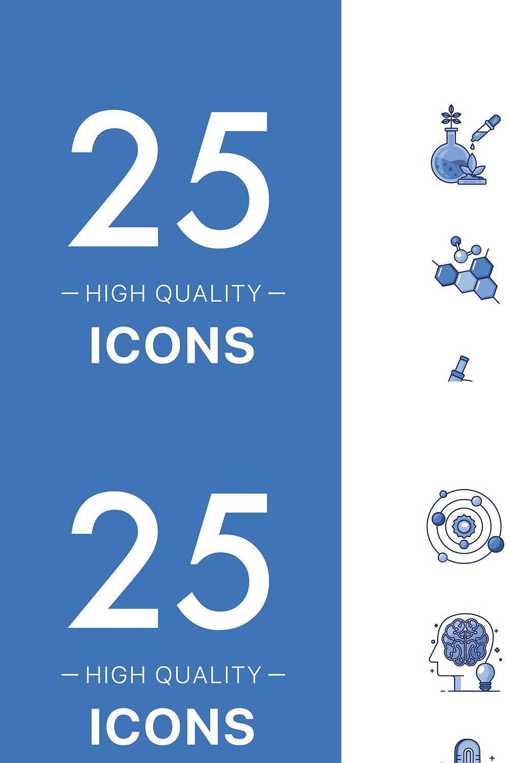 Science Icon Set pinterest preview image.