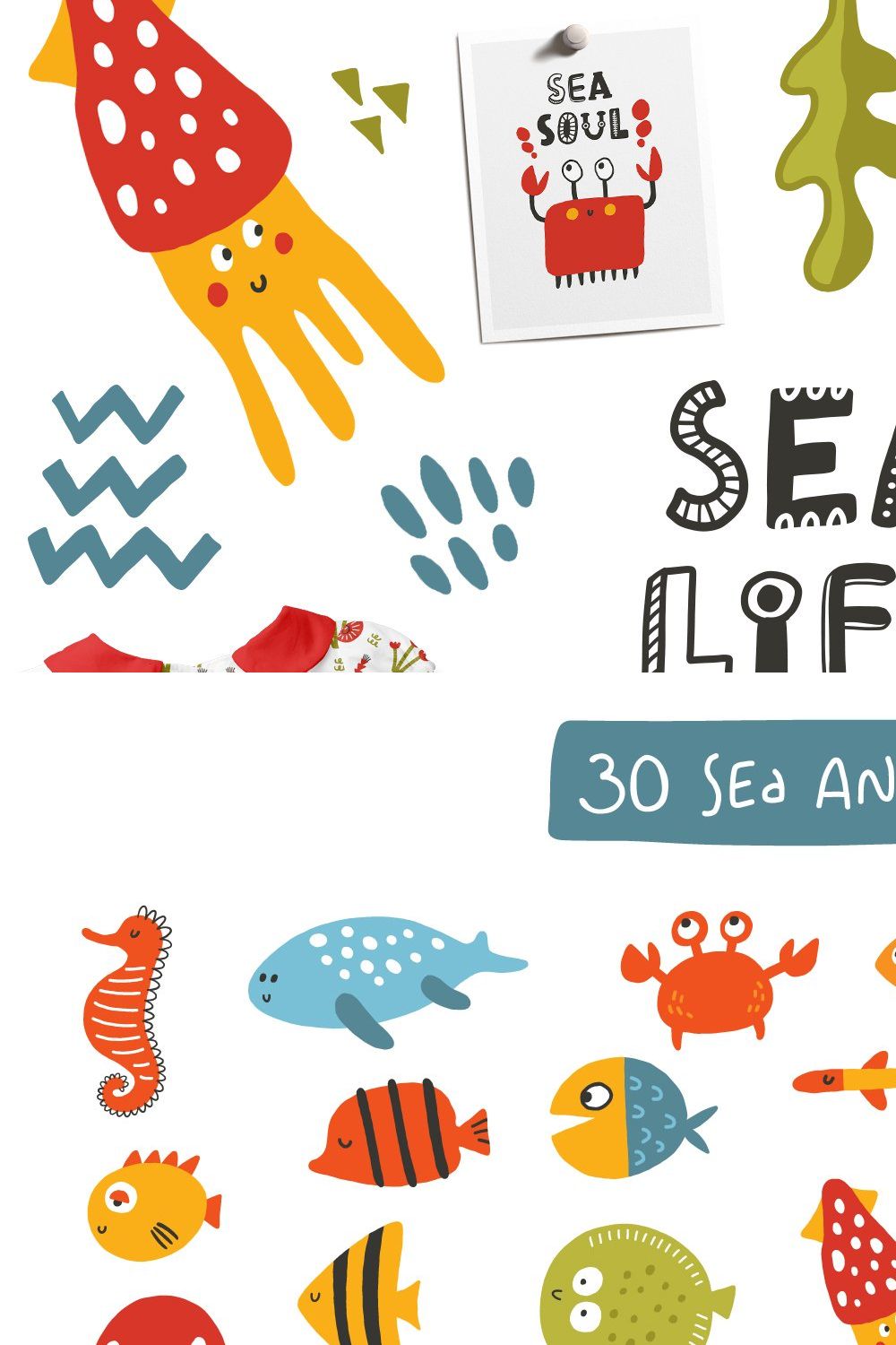 Sea life collection pinterest preview image.