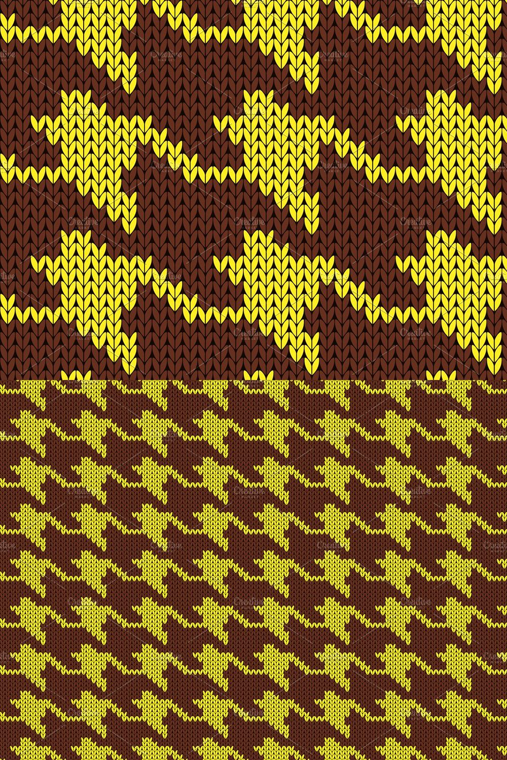 Seamless knitted pattern Houndstooth pinterest preview image.