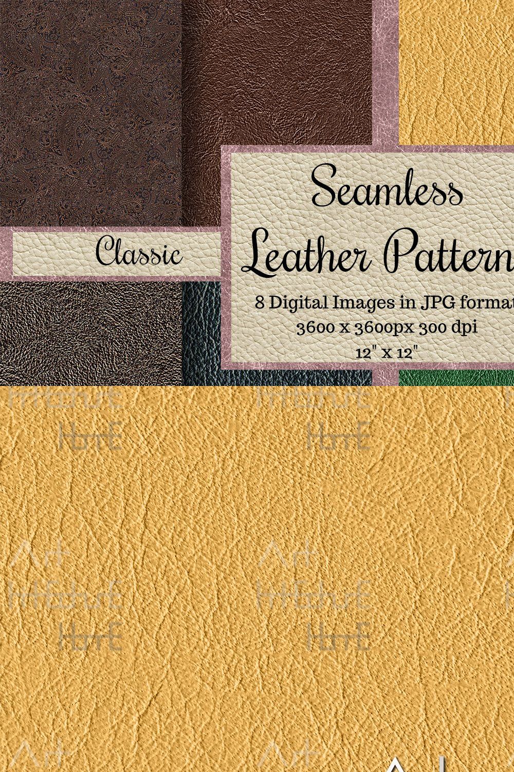 Seamless Leather Patterns - Classic pinterest preview image.