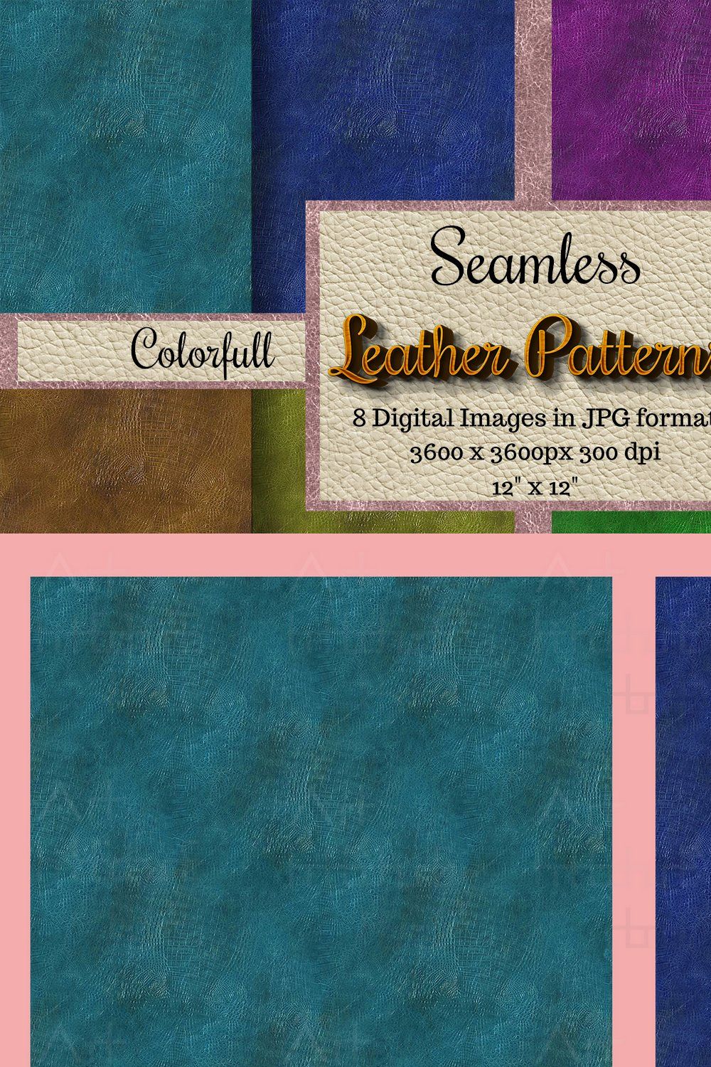 Seamless Leather Patterns Colorful pinterest preview image.