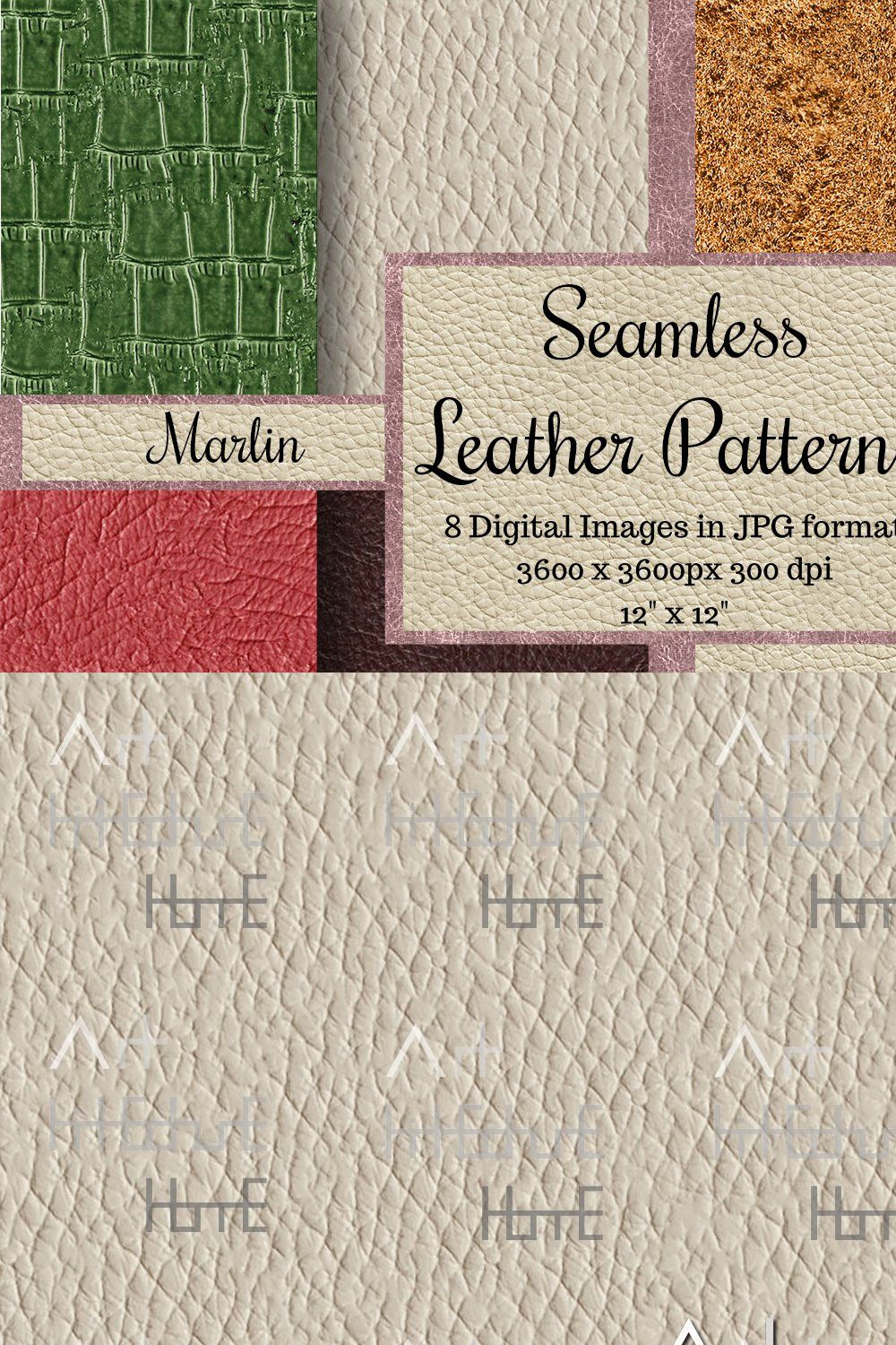 Seamless Leather Patterns - Marlin pinterest preview image.