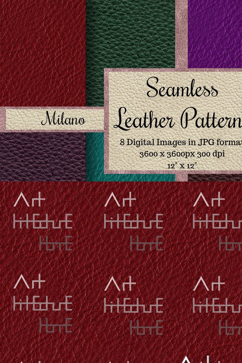 Seamless Leather Patterns - Milano pinterest preview image.
