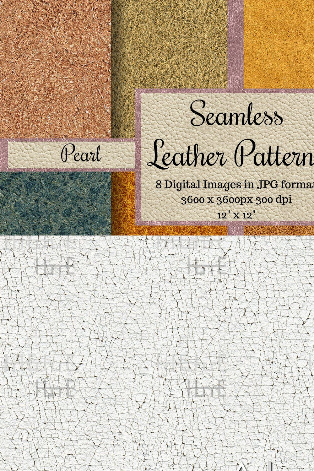 Seamless Leather Patterns - Pearl pinterest preview image.