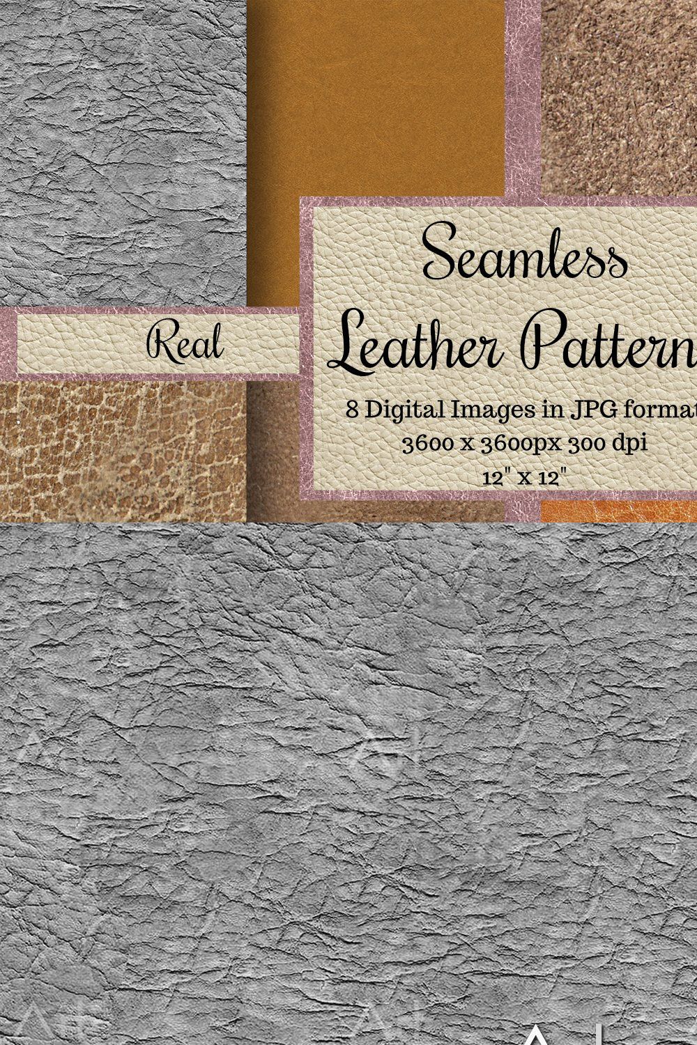 Seamless Leather Patterns Real Pack pinterest preview image.