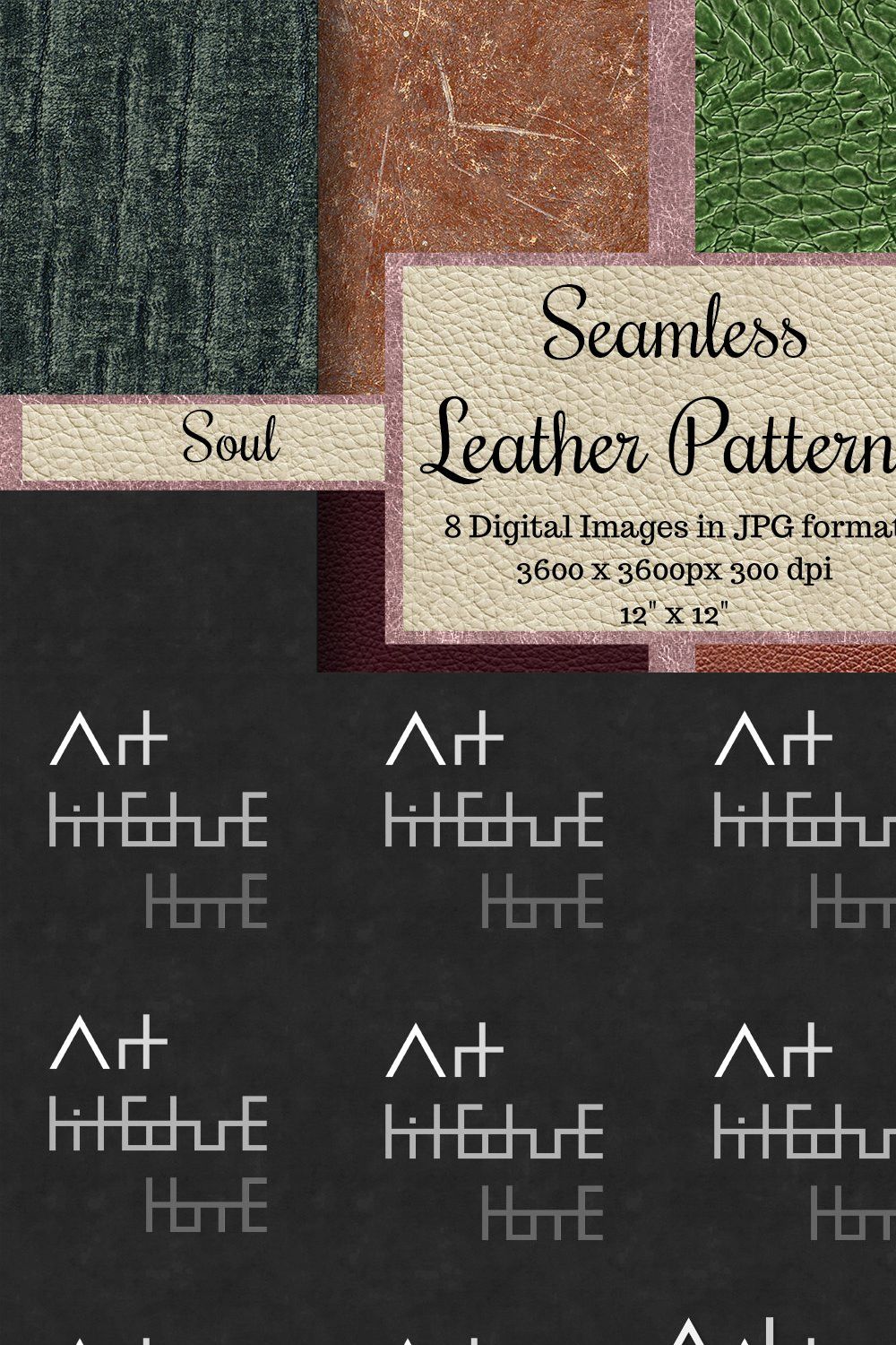 Seamless Leather Patterns Soul Pack pinterest preview image.