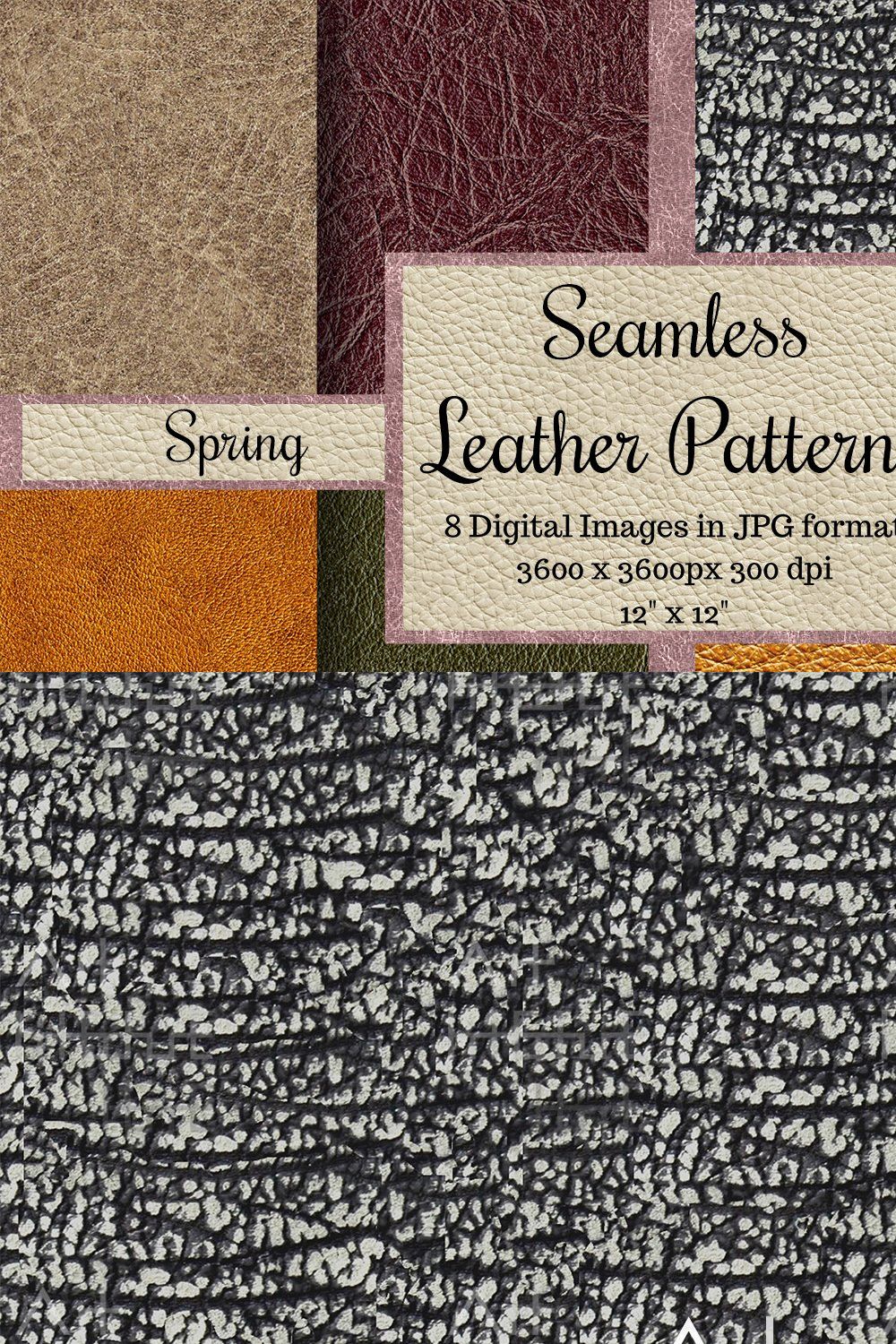 Seamless Leather Patterns - Spring pinterest preview image.