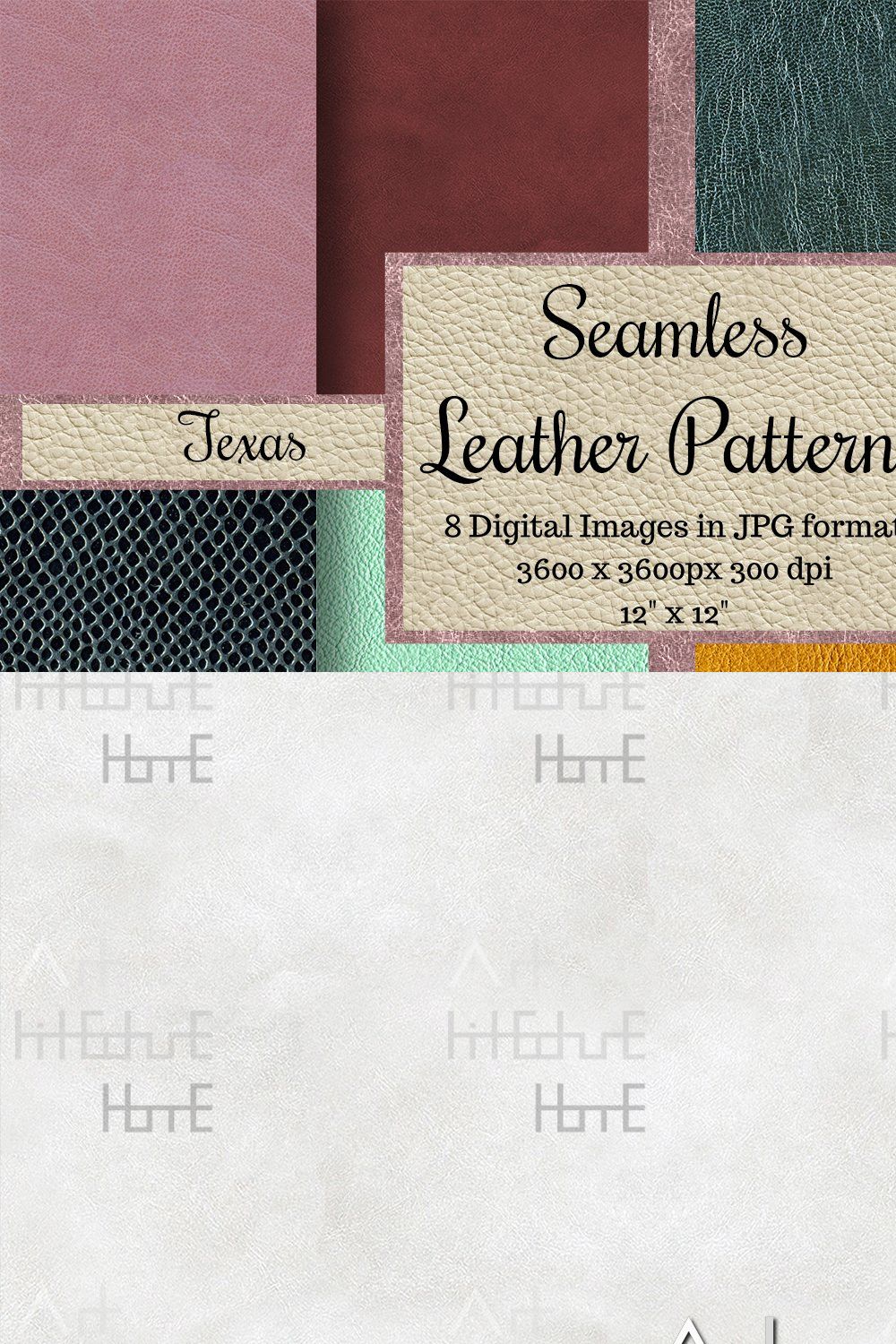 Seamless Leather Patterns - Texas pinterest preview image.