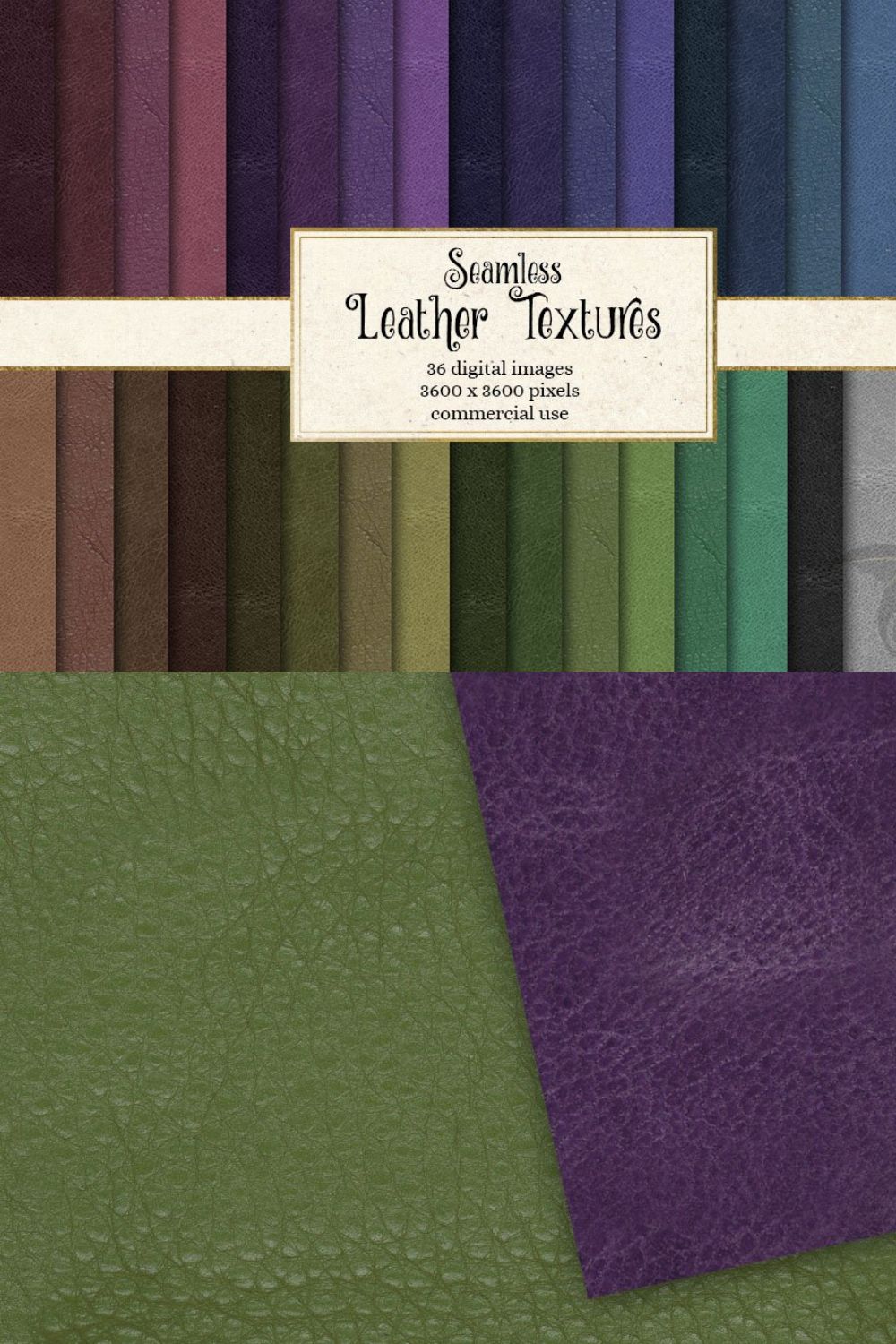 Seamless Leather Textures pinterest preview image.