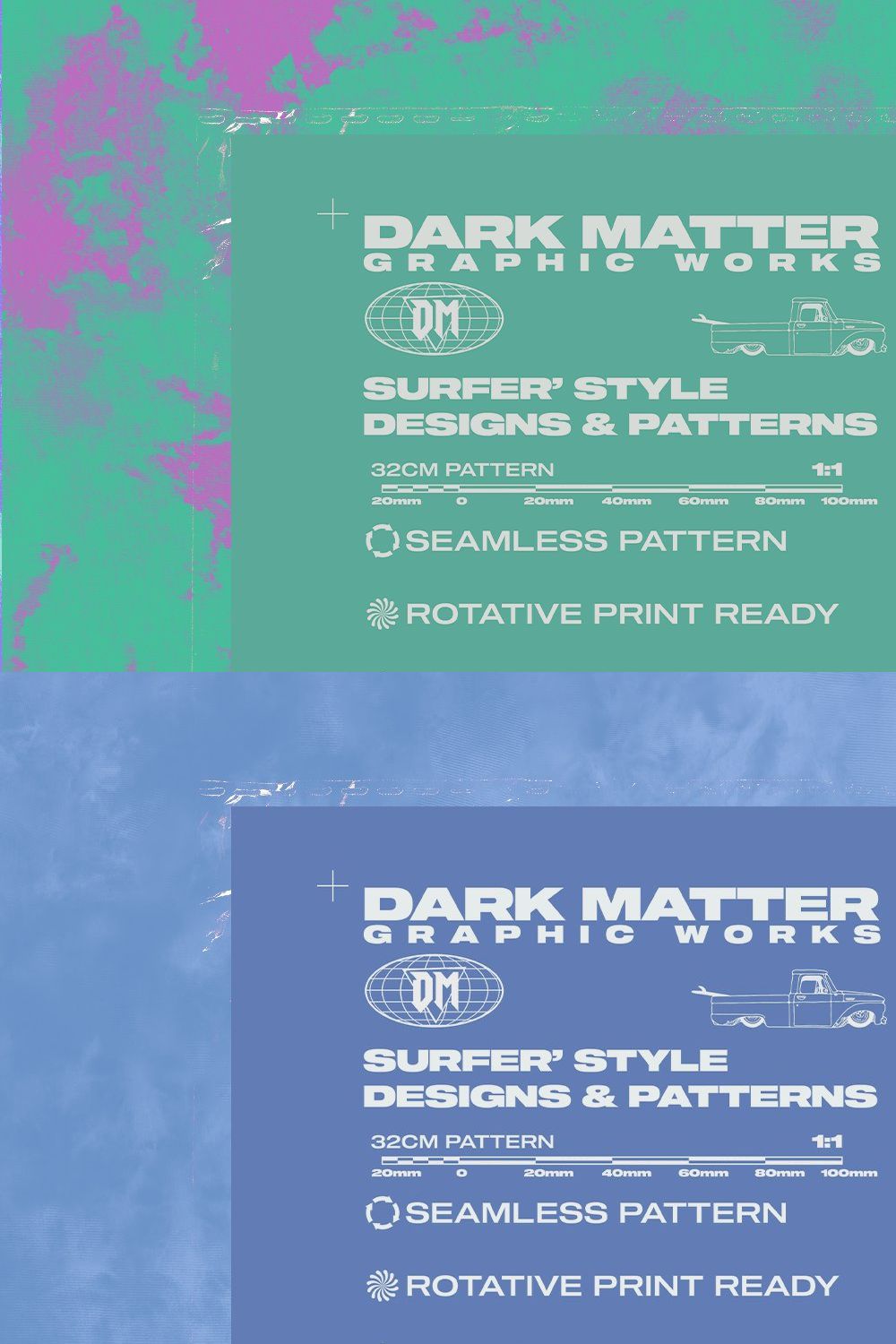 Seamless Tie Dye Pattern Bundle pinterest preview image.