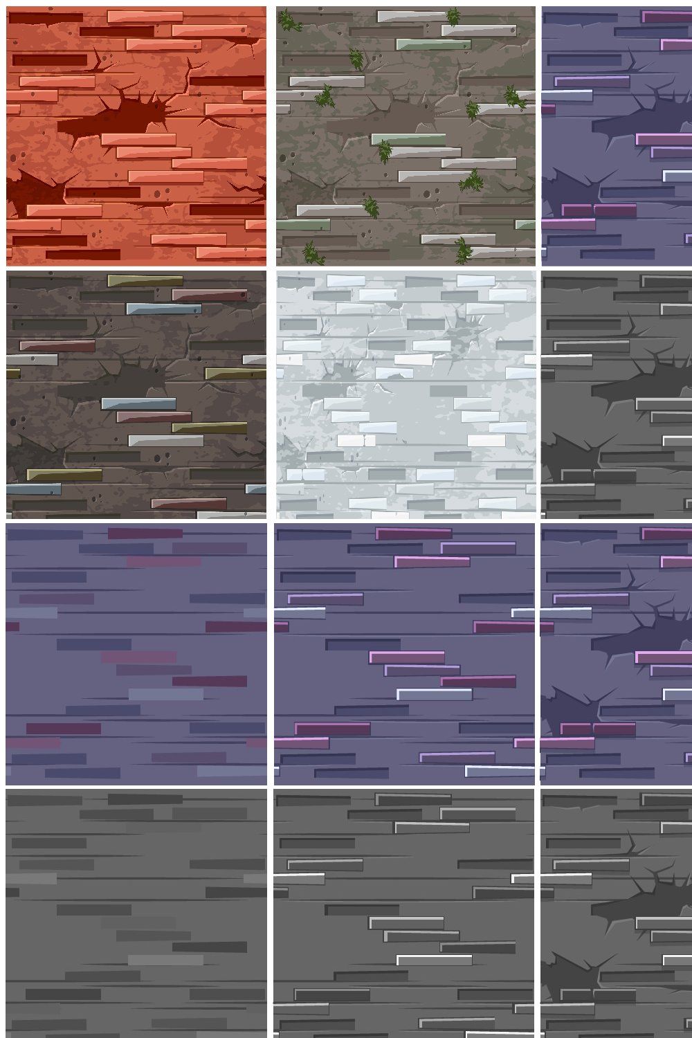 Set brick wall texture seamless pinterest preview image.