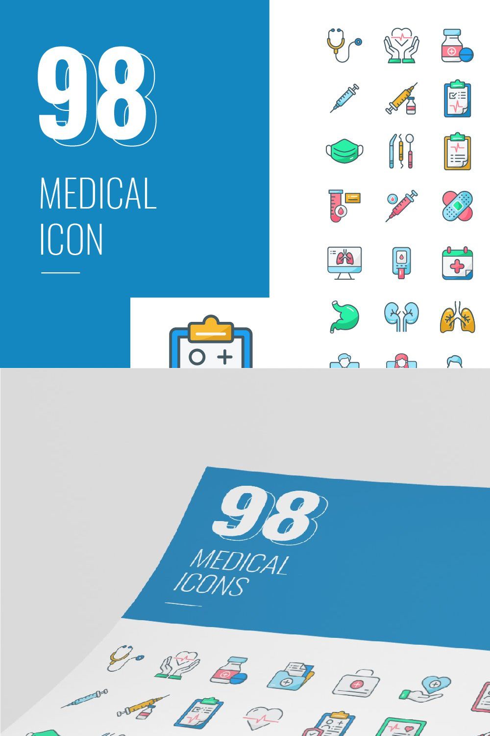 Set Medical Icons pinterest preview image.