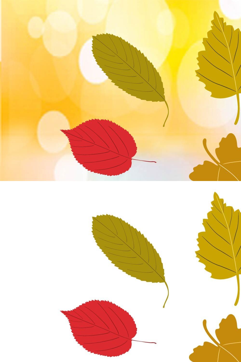 Set of autumn leaves vector pinterest preview image.