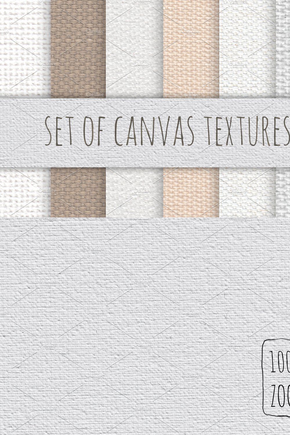 Set of Canvas Textures (Seamless) pinterest preview image.