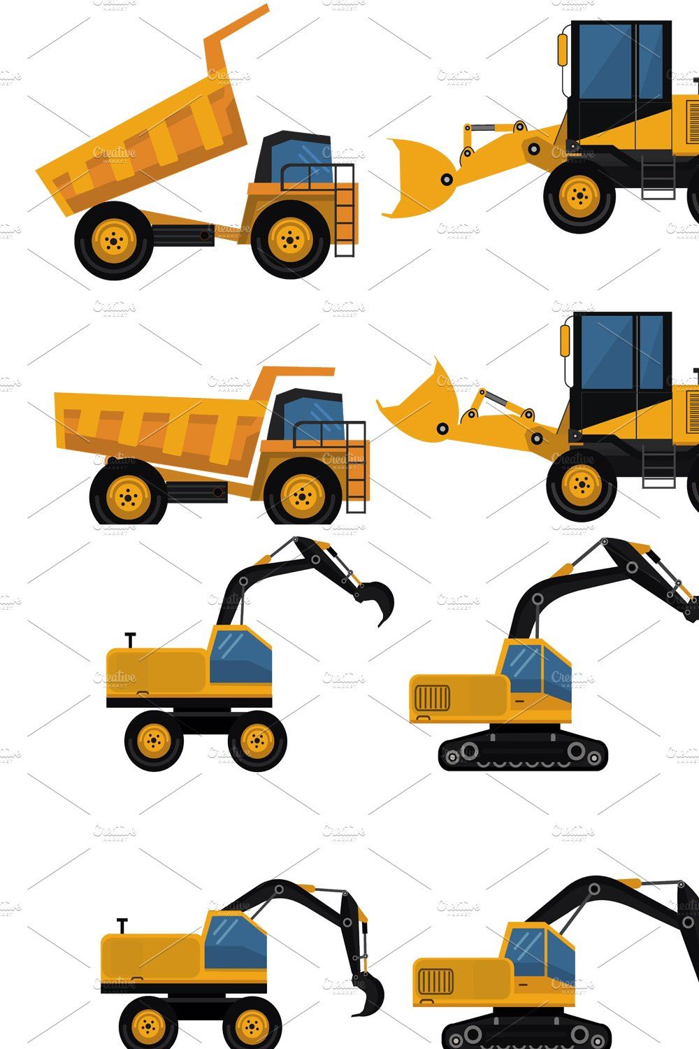 Set of icons construction equipment pinterest preview image.
