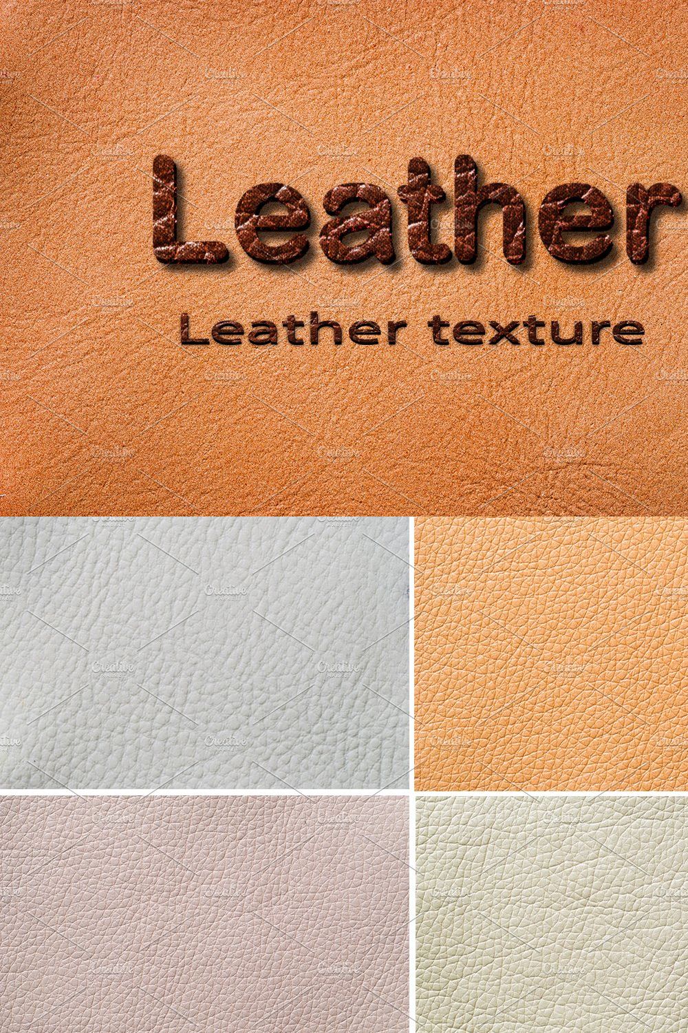 Set of leather textures pinterest preview image.