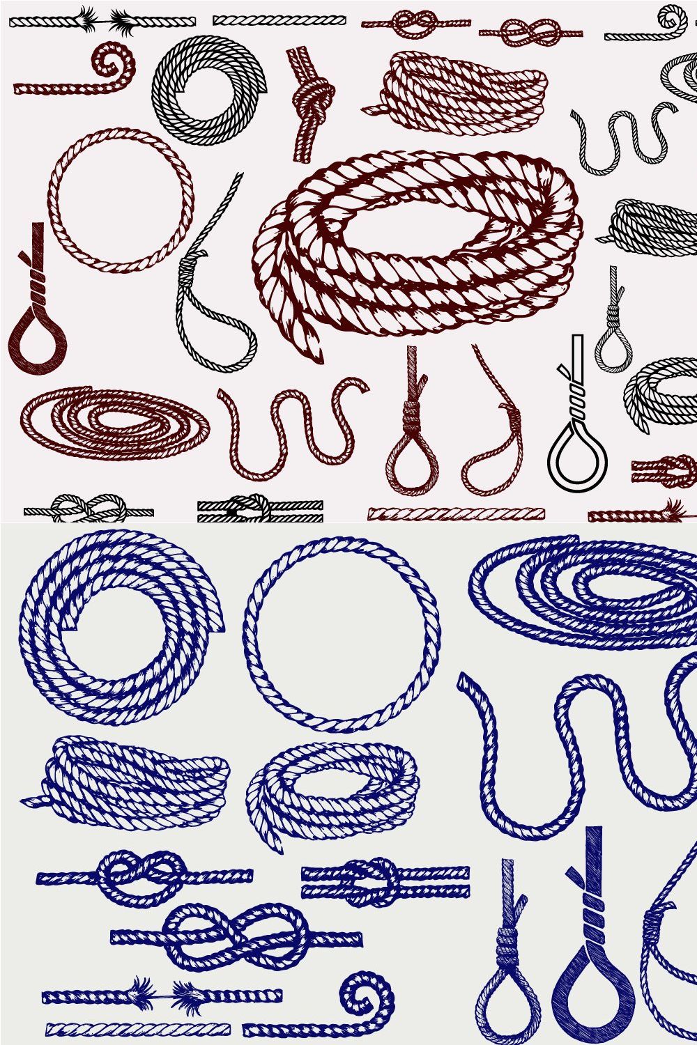 Set of ropes pinterest preview image.