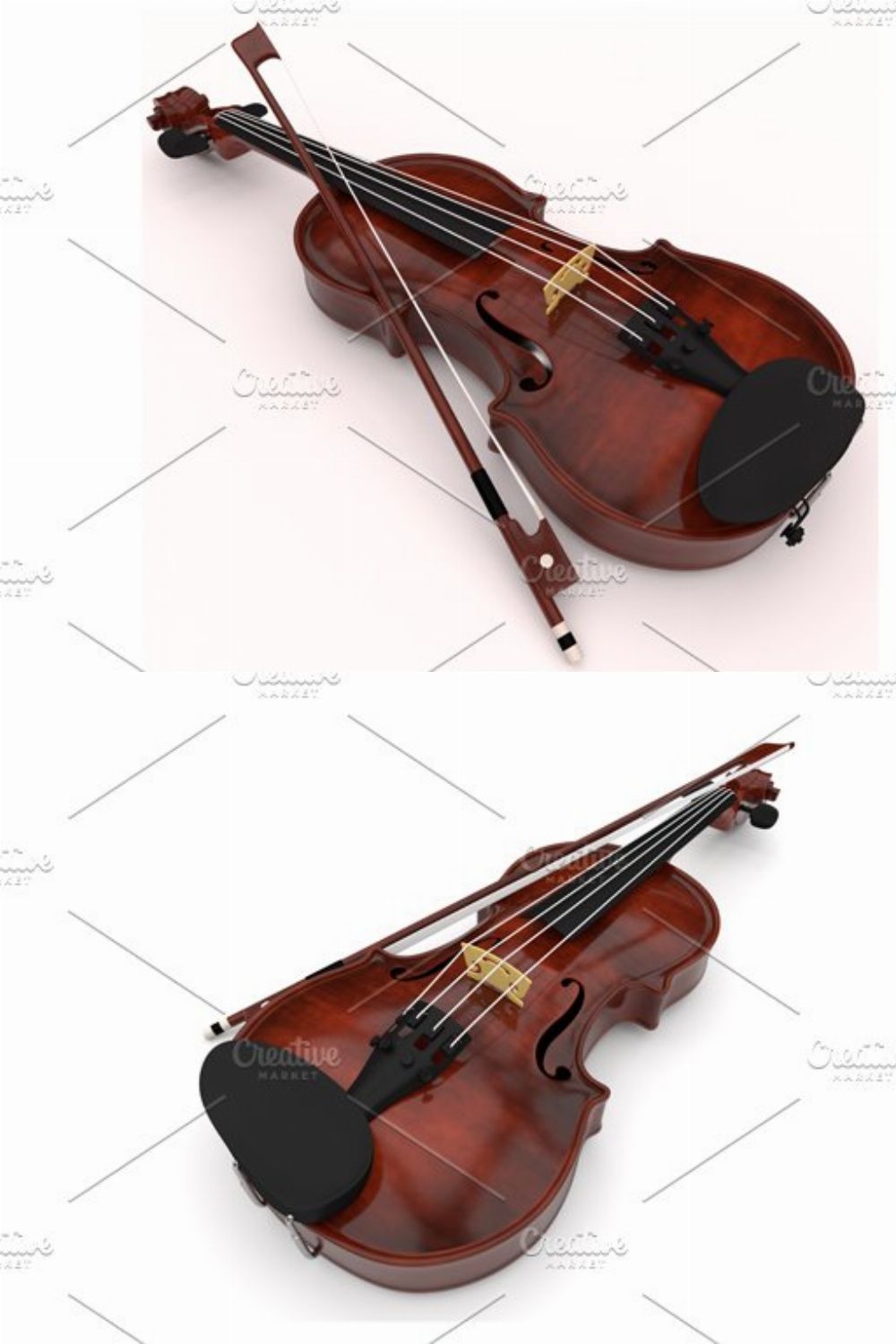 Set of violin pinterest preview image.