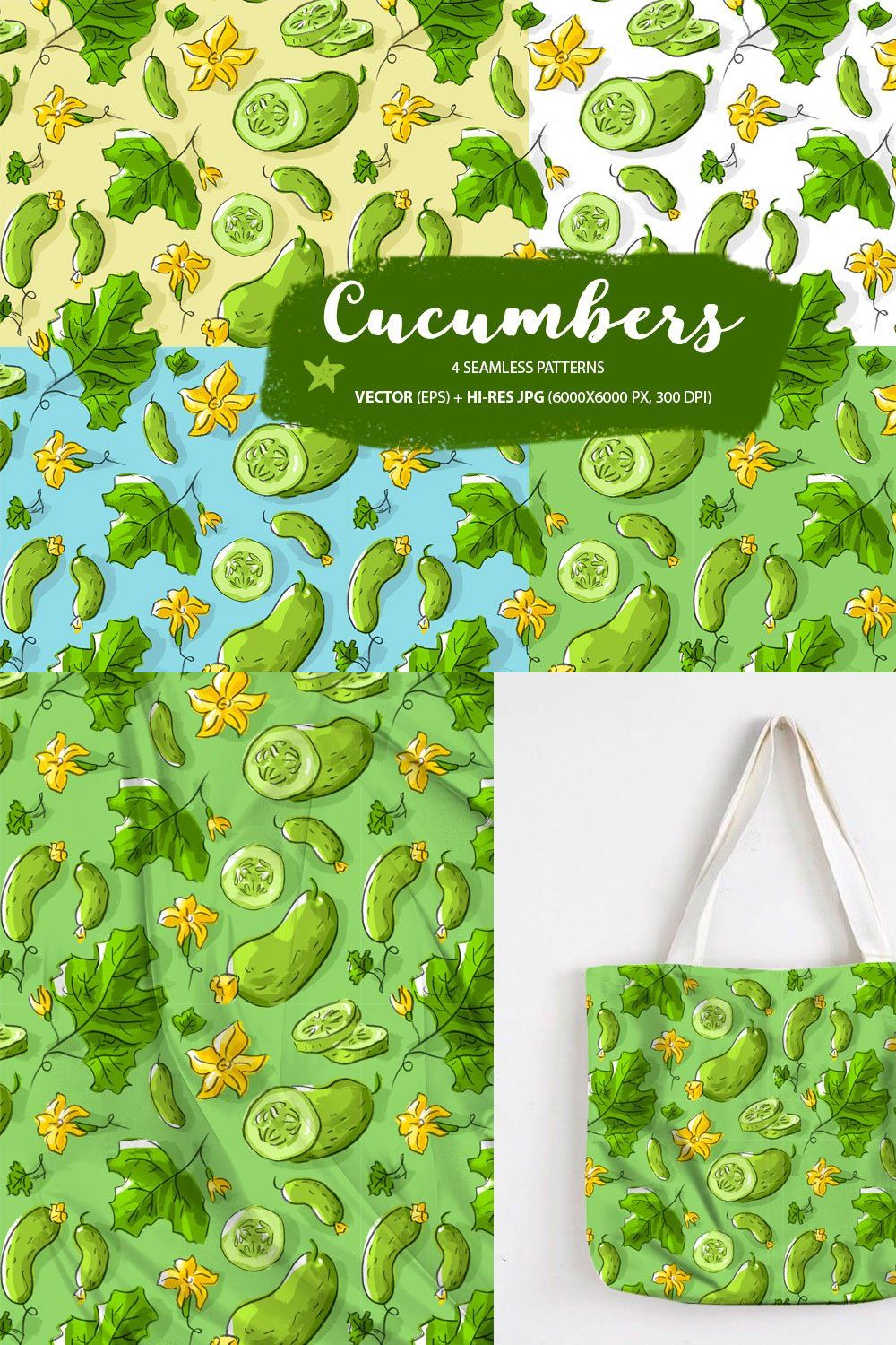 Set: seamless pattern pinterest preview image.