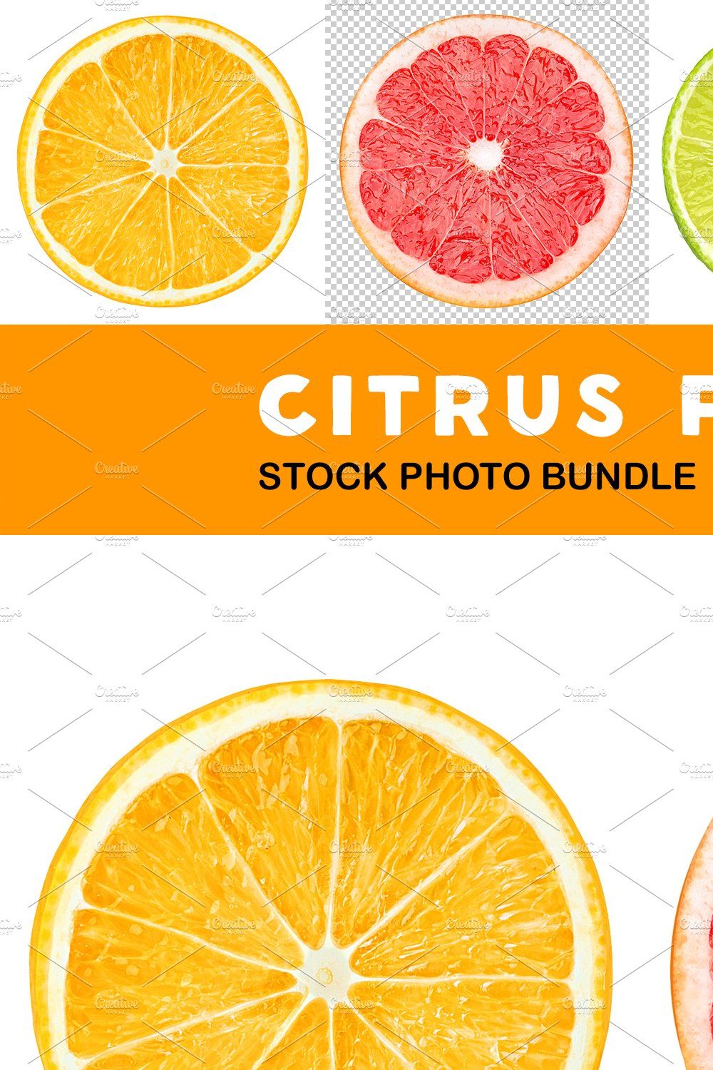 Slices of citrus fruits pinterest preview image.