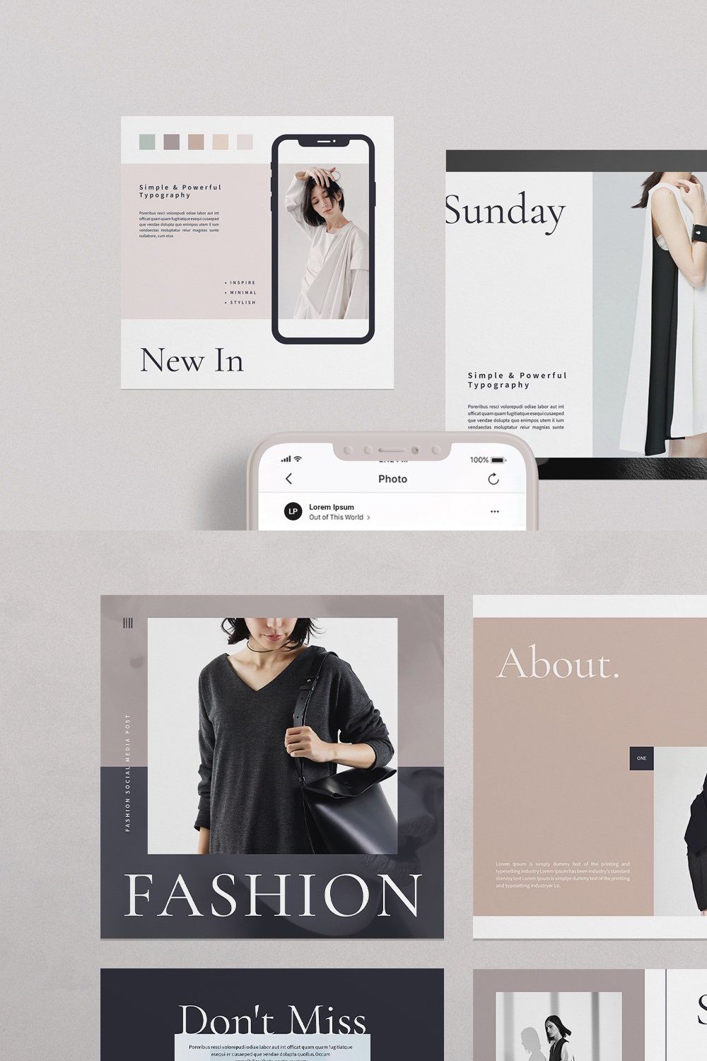Social Media Post Template pinterest preview image.