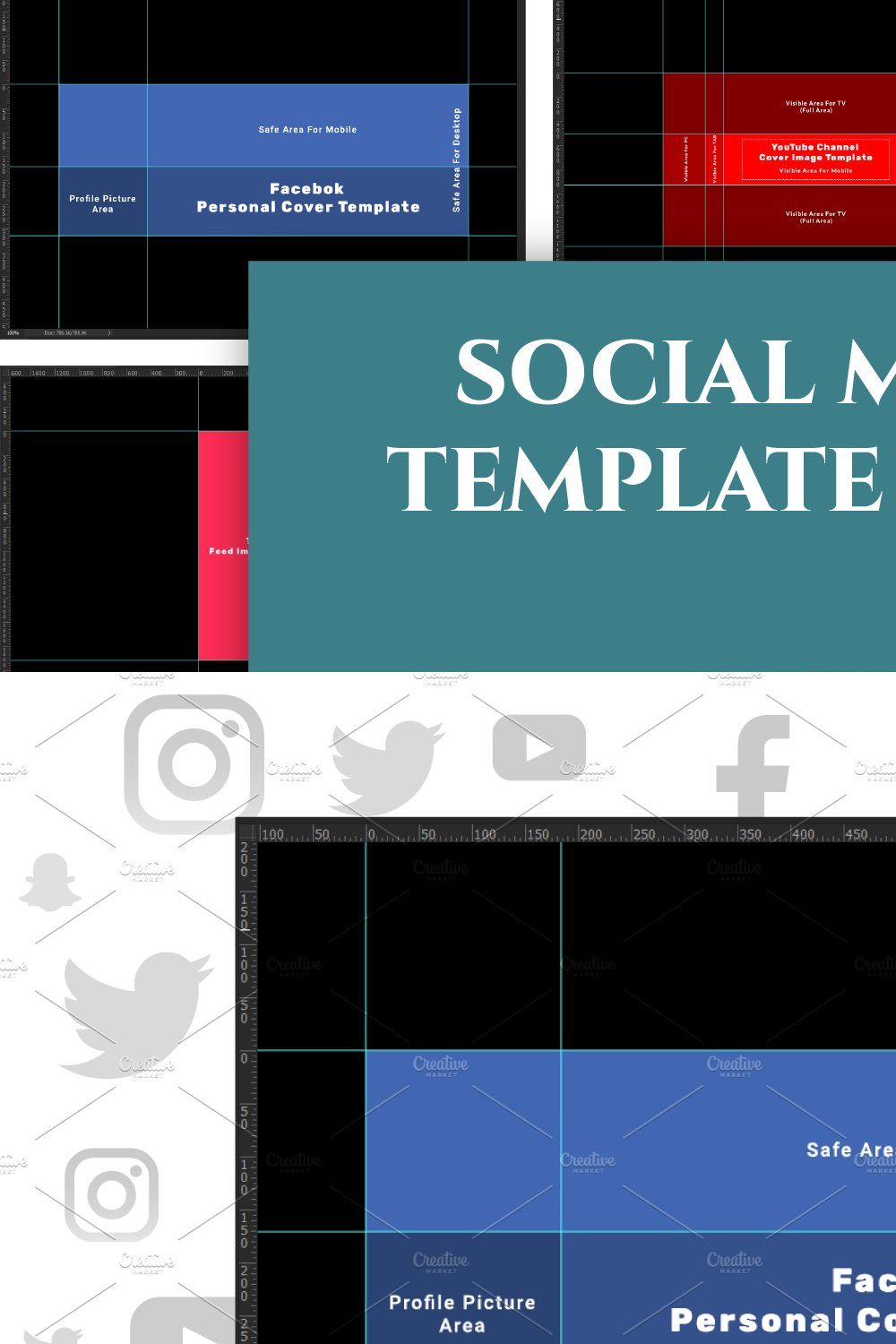 Social Media Template Guide pinterest preview image.