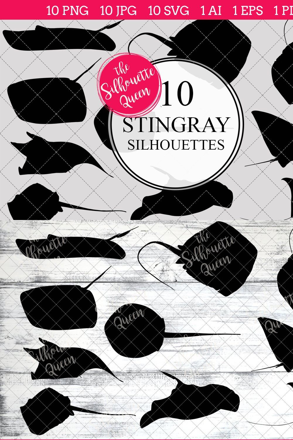 Stingray silhouette vector graphics pinterest preview image.