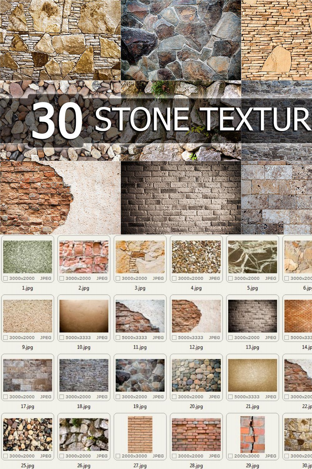 Stone textures pinterest preview image.
