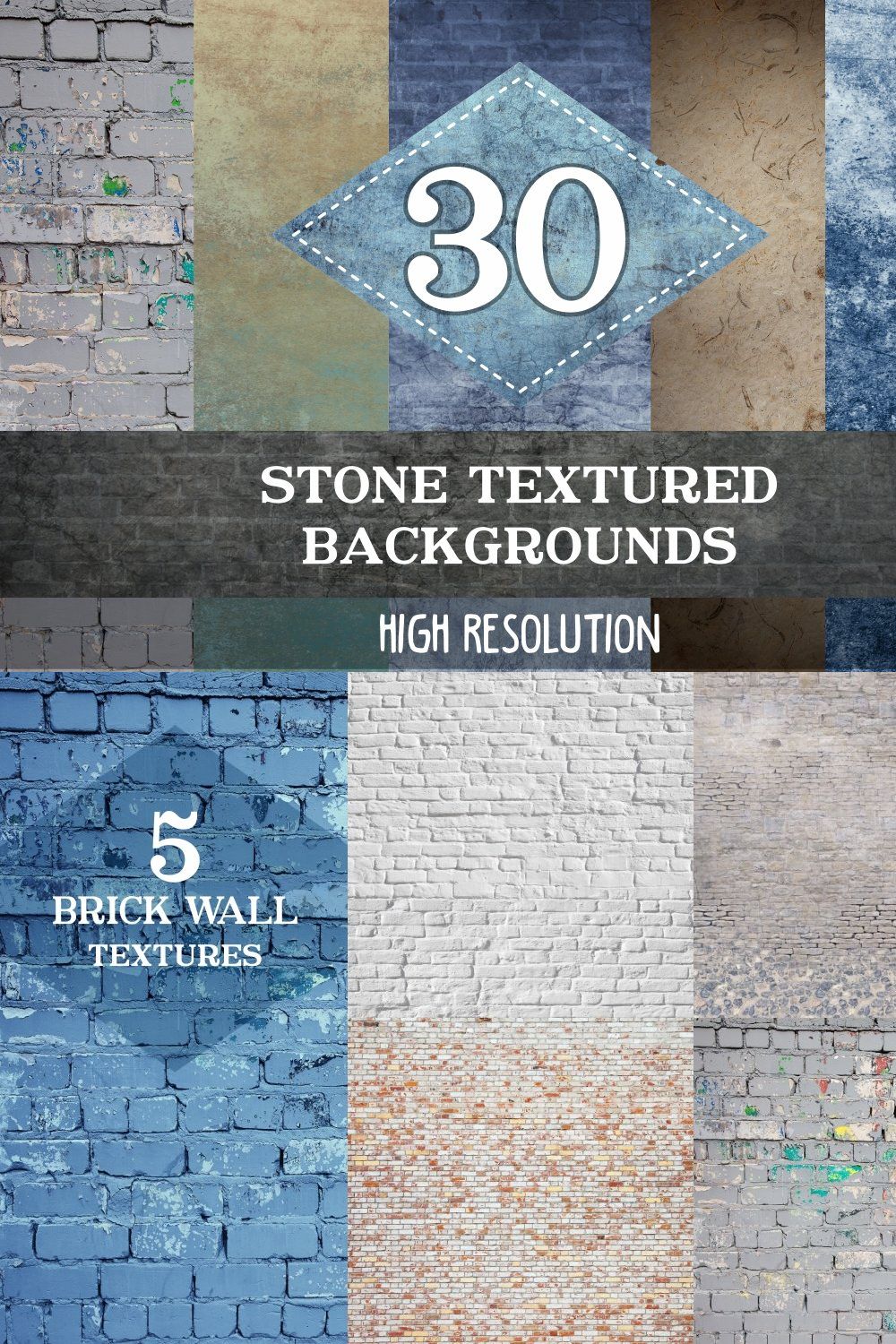 Stone Textures Set pinterest preview image.