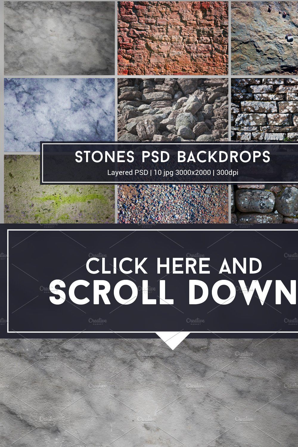 Stones PSD Textures pinterest preview image.