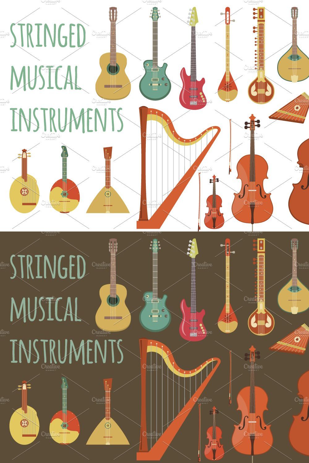 Stringed Musical Instruments pinterest preview image.