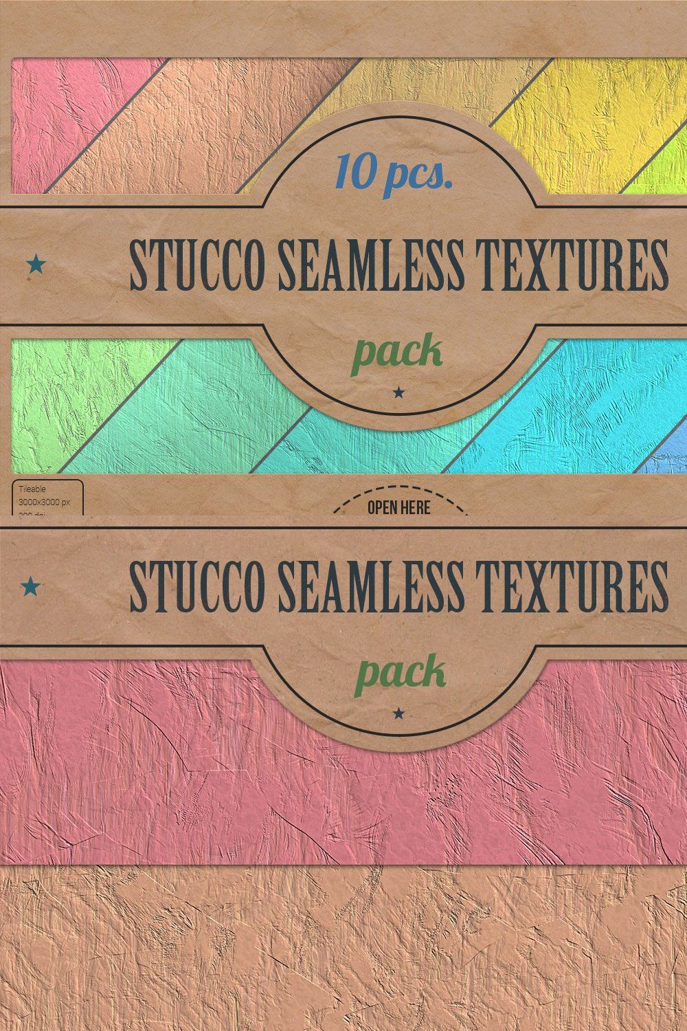 Stucco Seamless HD Textures Pack v.1 pinterest preview image.