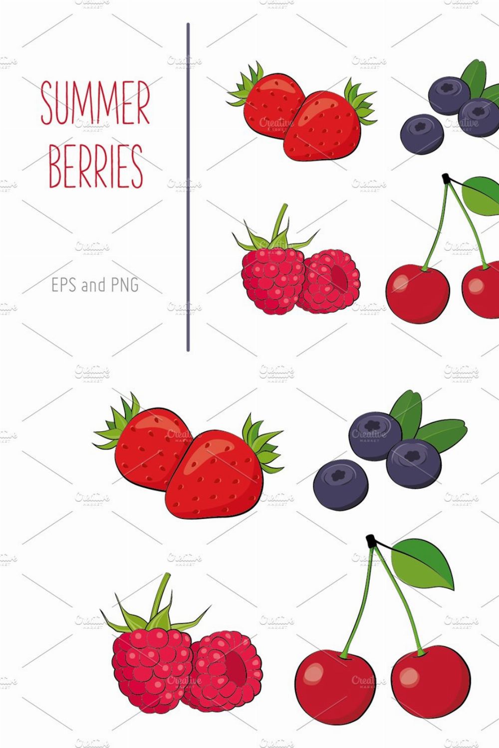 Summer berries pinterest preview image.