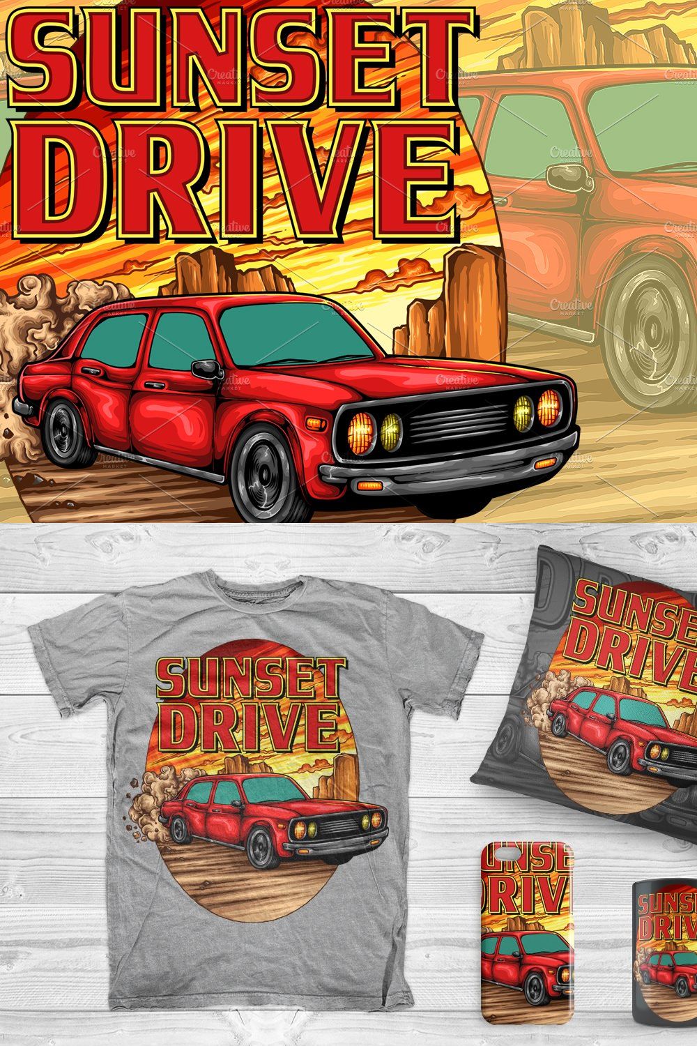 Sunset Drive pinterest preview image.