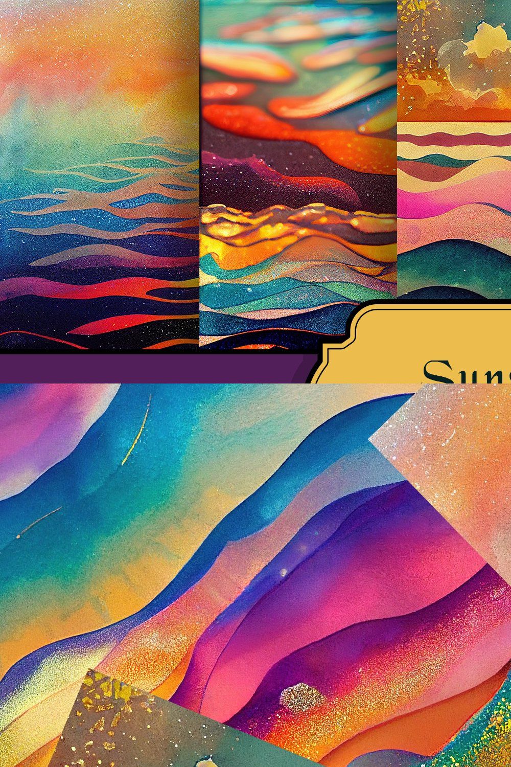 Sunset Gradient Abstract Backgrounds pinterest preview image.