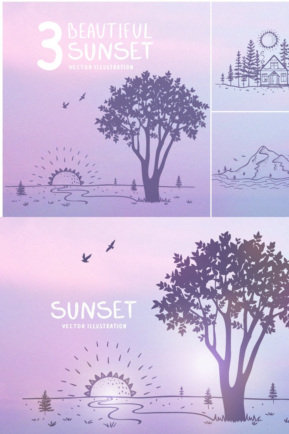 Sunset nature pinterest preview image.