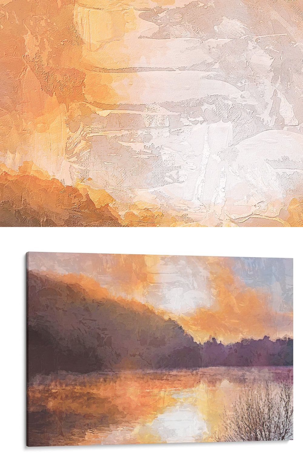 Sunset Painting on Canvas pinterest preview image.