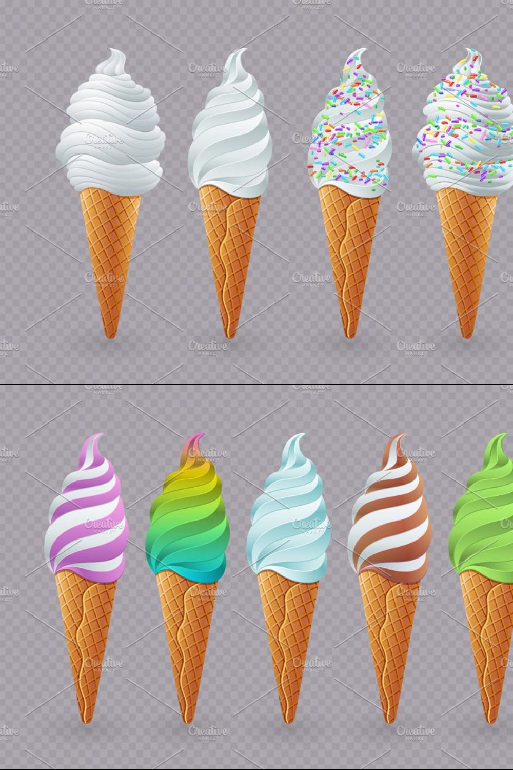 Tasty ice cream with vanilla vector pinterest preview image.