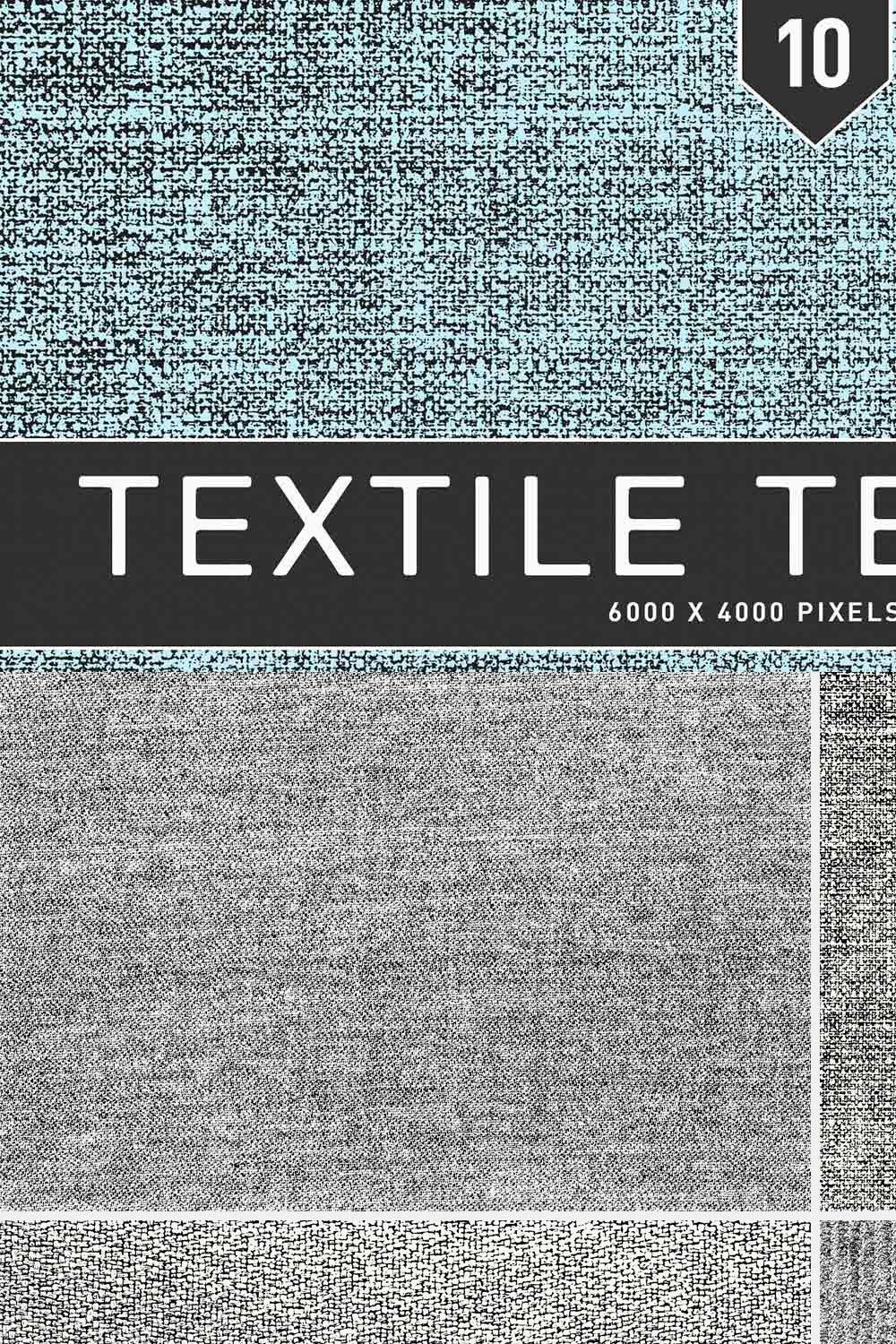 Textile Textures pinterest preview image.