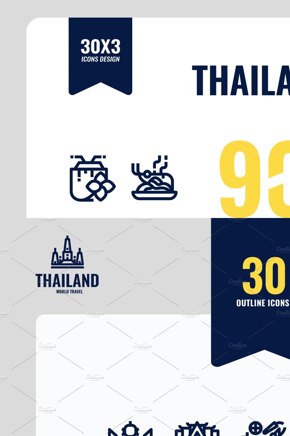 Thailand 90 Icons pinterest preview image.