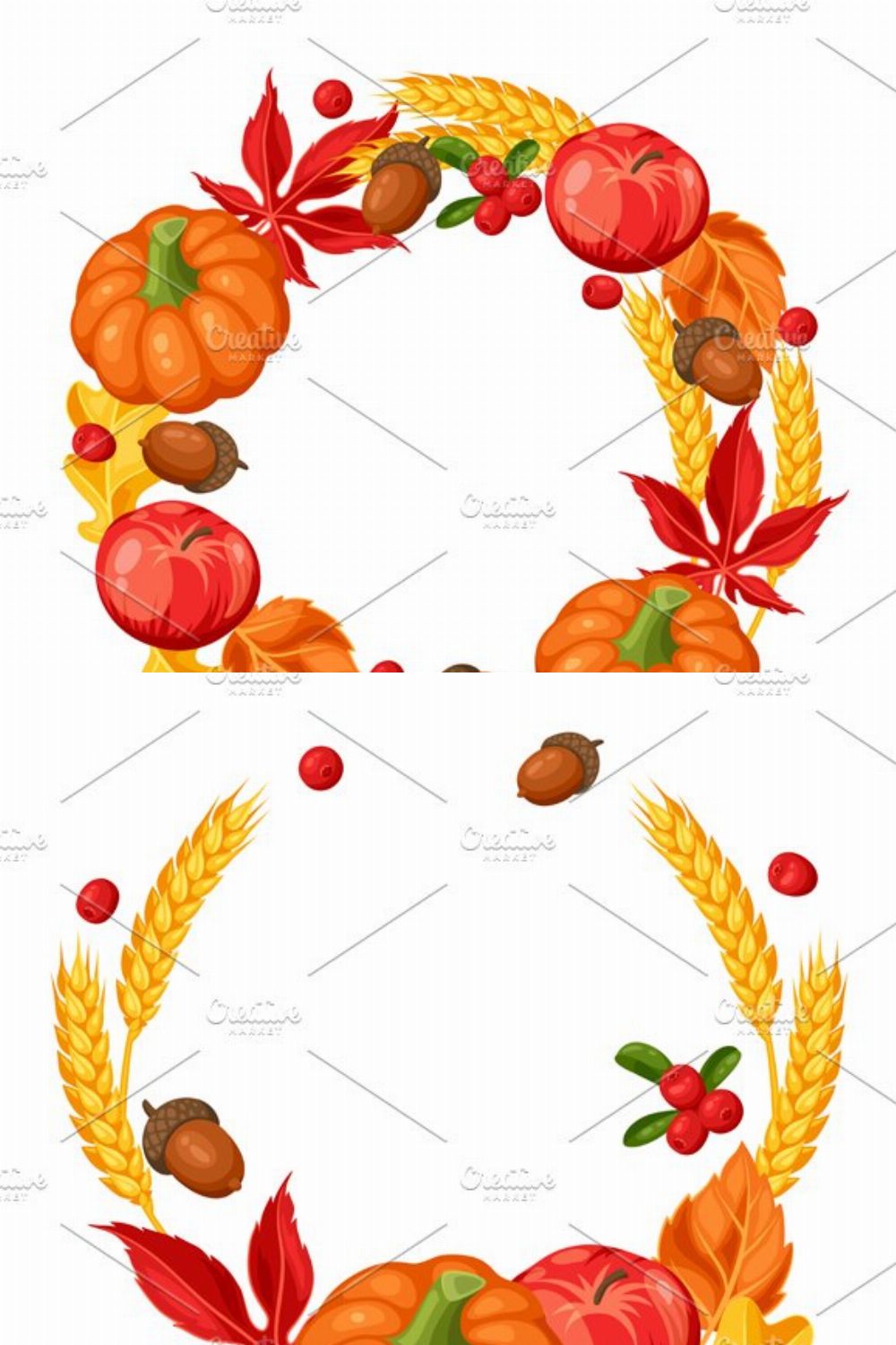 Thanksgiving Day or autumn frames. pinterest preview image.