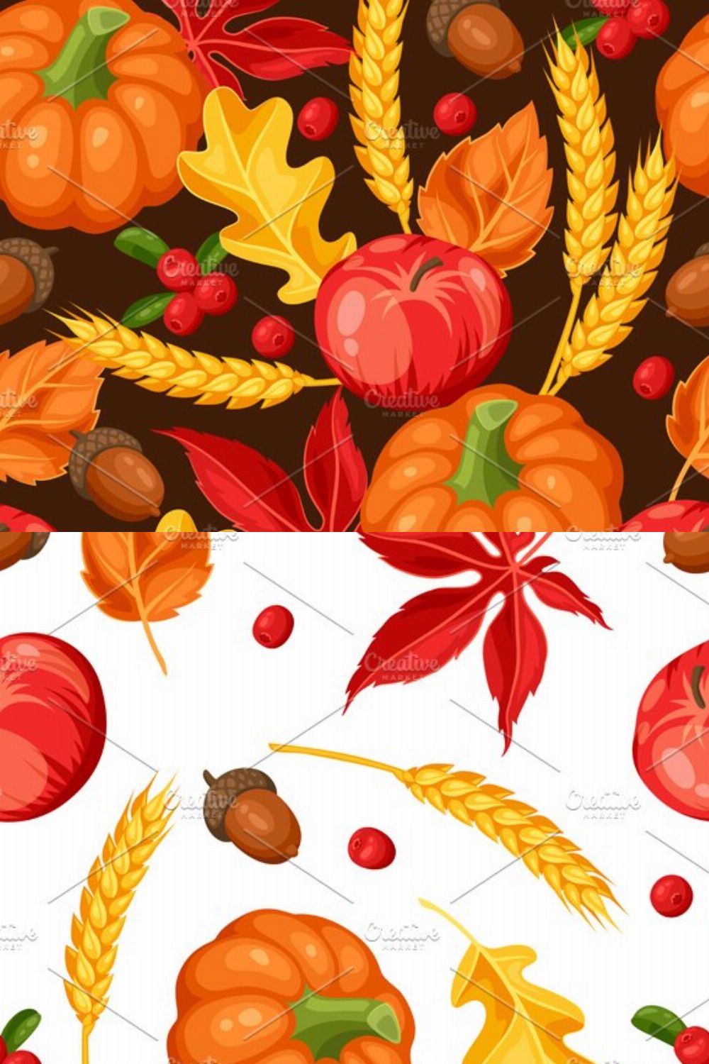 Thanksgiving Day or autumn patterns. pinterest preview image.