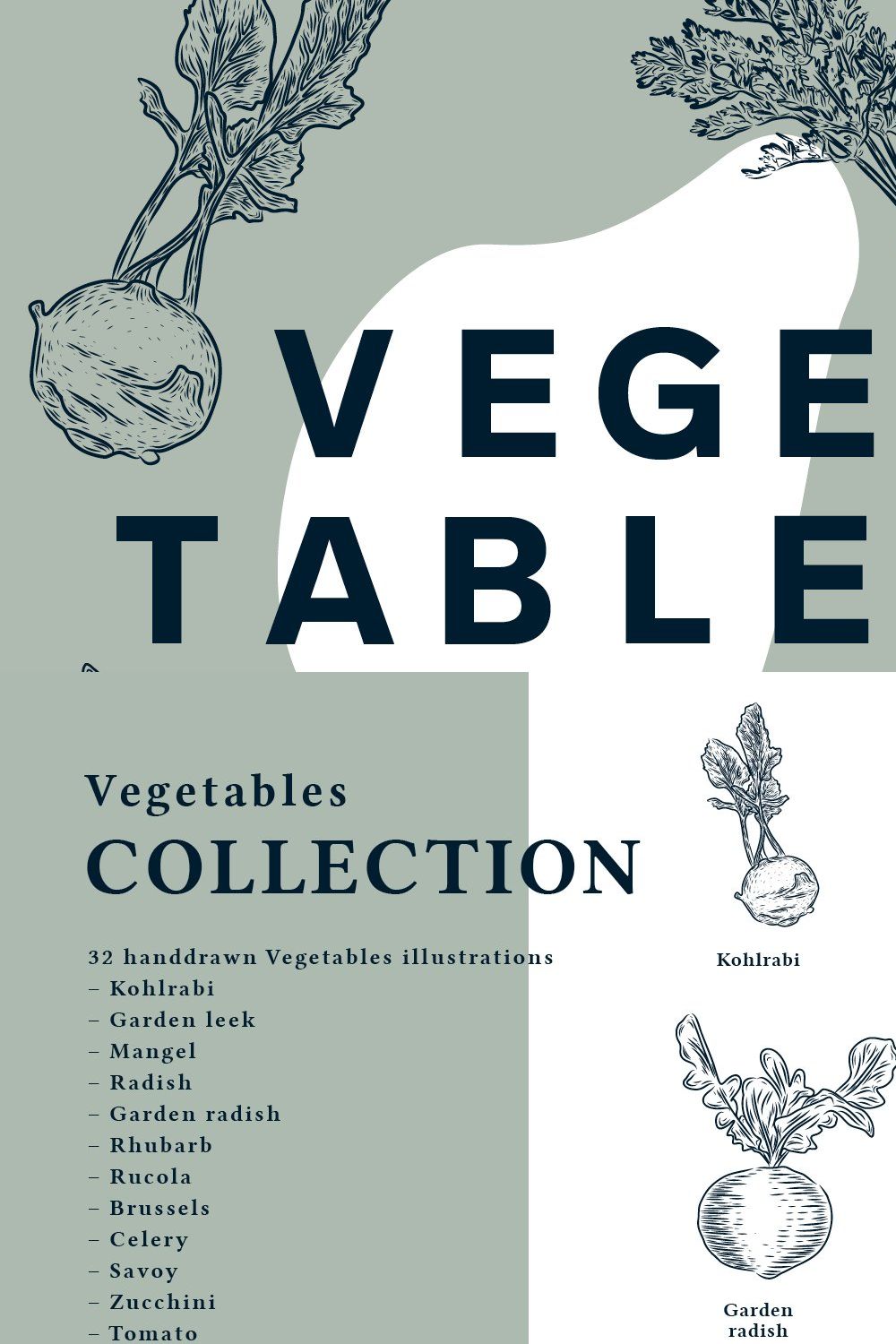 The Vegetables Collection pinterest preview image.